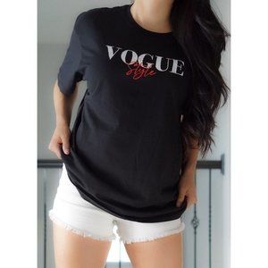 Black T-Shirt Classic Fit "Vogue Style"